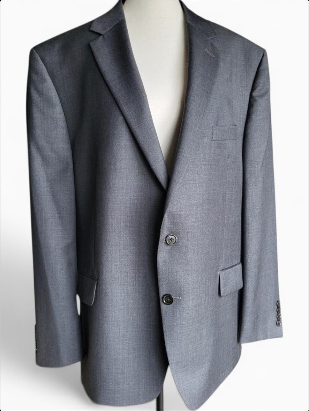 Lauren Ralph Lauren Mens 46R Gray 2 Button Suit Jacket Wool Blend